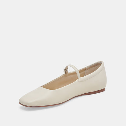 Dolce Vita SHOES Reyes Wide Ballet Flats Ivory Leather | Ivory Ballet Flats
 – Dolce Vita