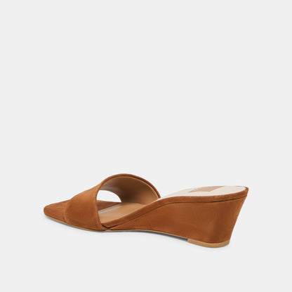 Dolce Vita SHOES Qaily Wide Brown Suede Wedges