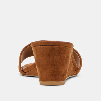 Dolce Vita SHOES Qaily Wide Brown Suede Wedges