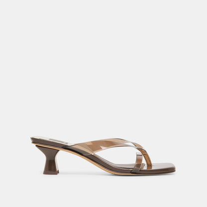 Dolce Vita SHOES Brevel Vinyl Wide Dk Brown Jelly Heels