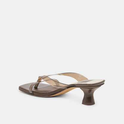 Dolce Vita SHOES Brevel Vinyl Wide Dk Brown Jelly Heels
