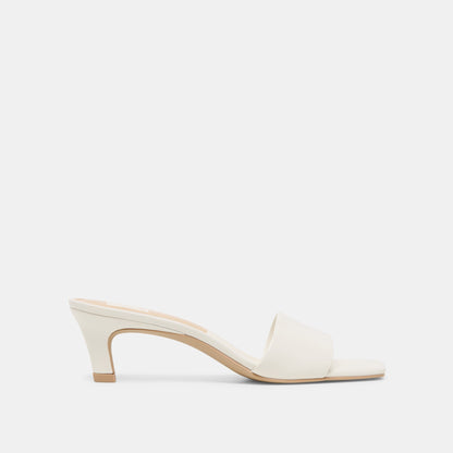 Dolce Vita SHOES Rexa Wide True White Leather Heels