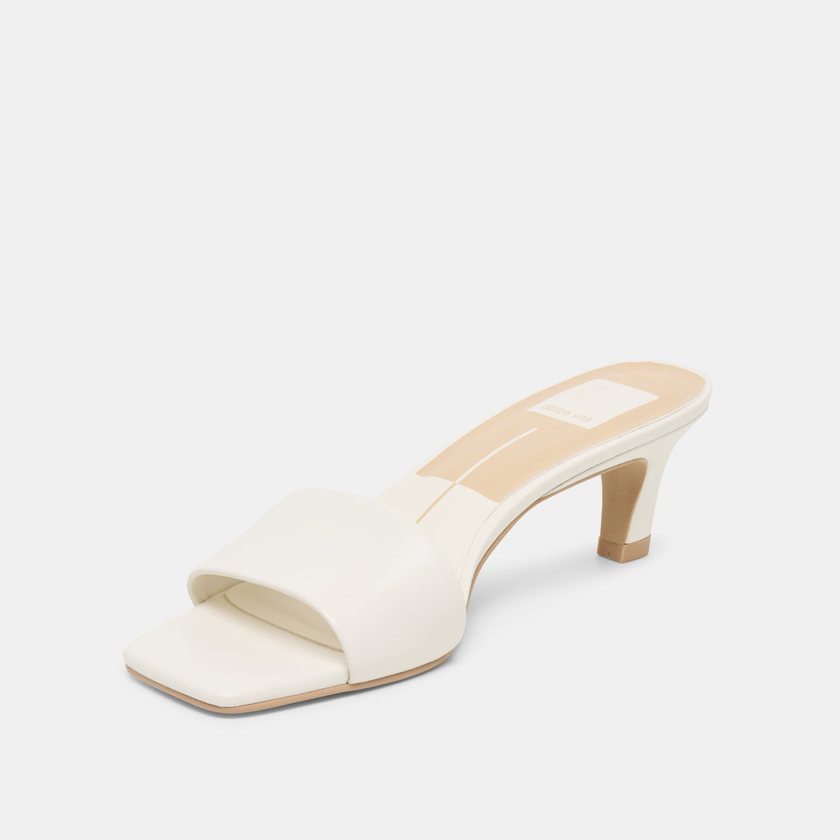 Dolce Vita SHOES Rexa Wide True White Leather Heels