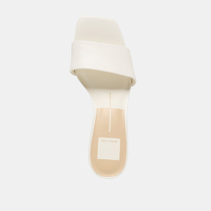Dolce Vita SHOES Rexa Wide True White Leather Heels