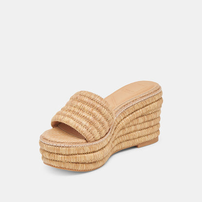 Dolce Vita SHOES Throne Wide Lt Natural Raffia Wedges