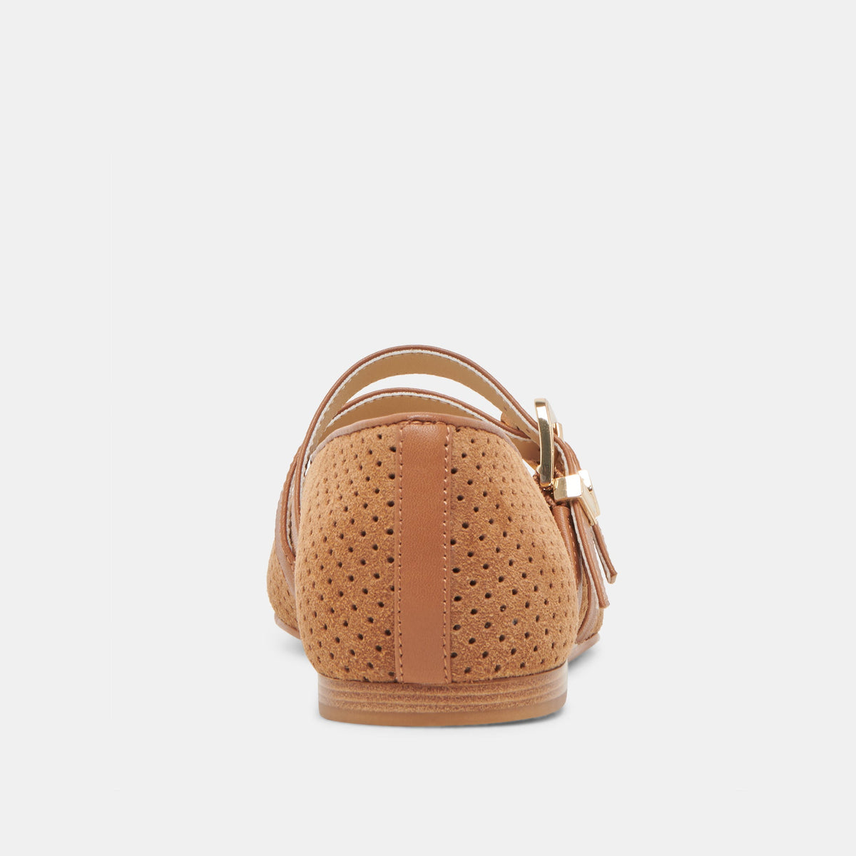 Dolce Vita SHOES Baylee Wide Pecan Perforated Suede Ballet Flats