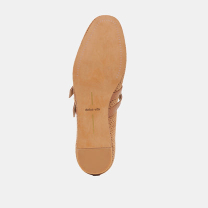 Dolce Vita SHOES Baylee Wide Pecan Perforated Suede Ballet Flats