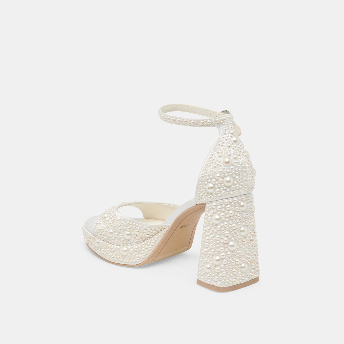 Dolce Vita SHOES PANDRO PEARL WIDE HEELS TRUE WHITE SATIN
 – Dolce Vita