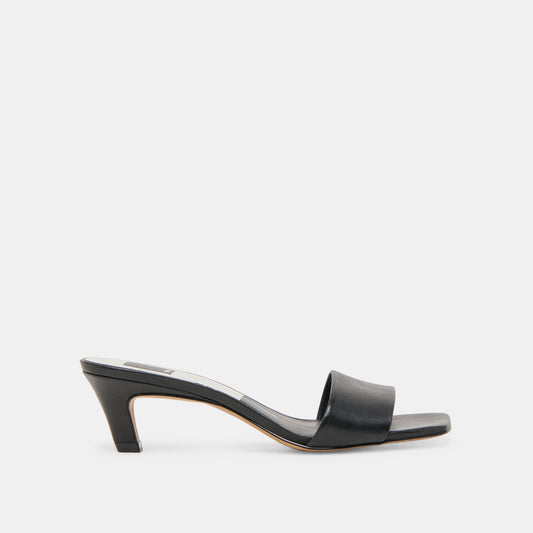 Dolce Vita SHOES Rexa Wide Black Leather Heels