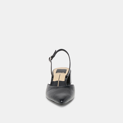 Dolce Vita SHOES Carel Wide Midnight Crinkle Patent Leather Heels