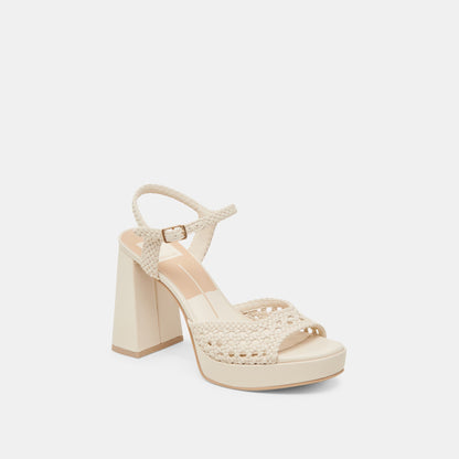 Dolce Vita SHOES PEYTEN WIDE HEELS CREME WOVEN STELLA
 – Dolce Vita