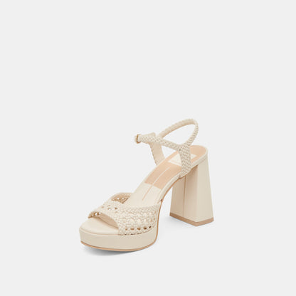 Dolce Vita SHOES PEYTEN WIDE HEELS CREME WOVEN STELLA
 – Dolce Vita