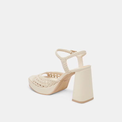Dolce Vita SHOES PEYTEN WIDE HEELS CREME WOVEN STELLA
 – Dolce Vita