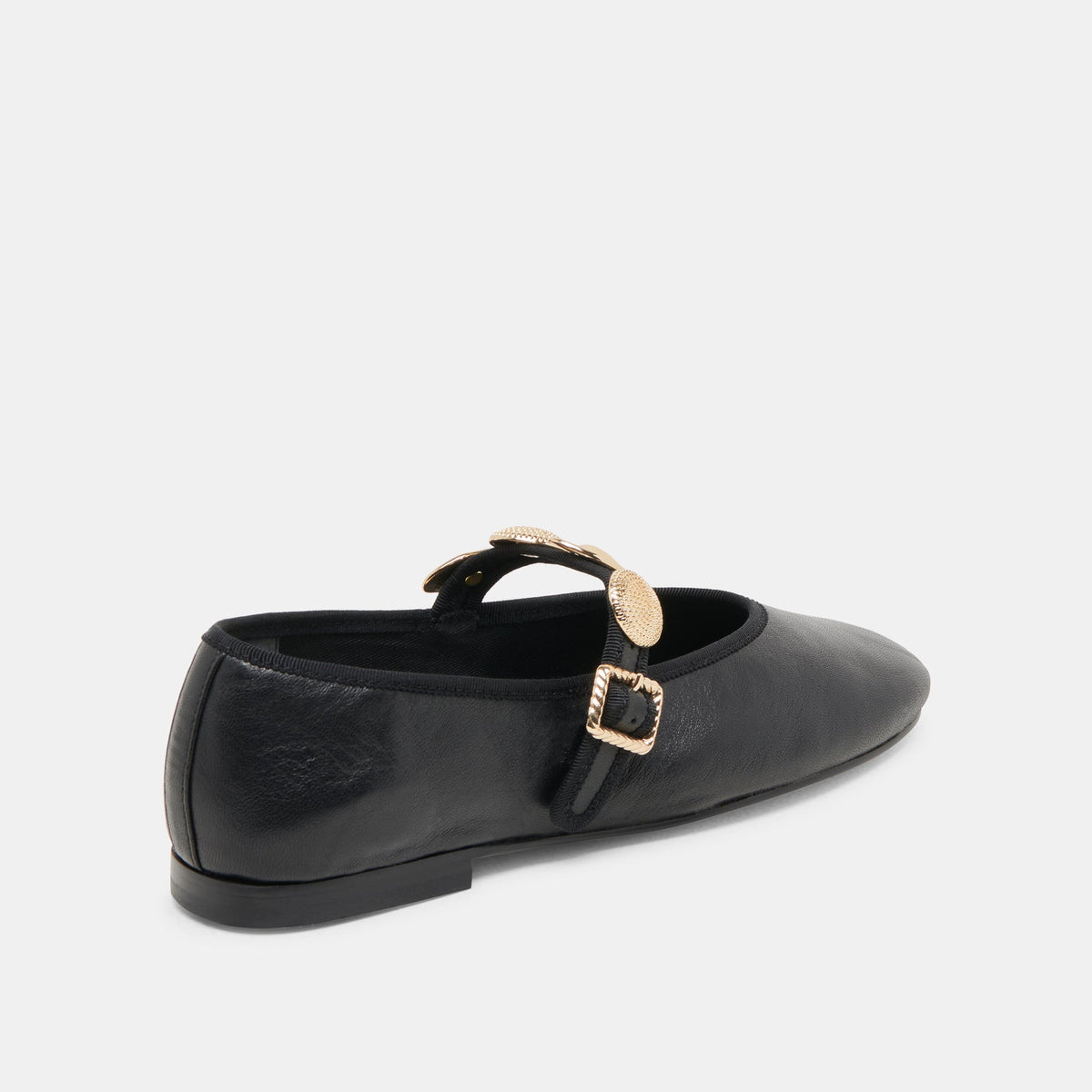 Dolce Vita SHOES Relan Wide Black Leather Ballet Flats