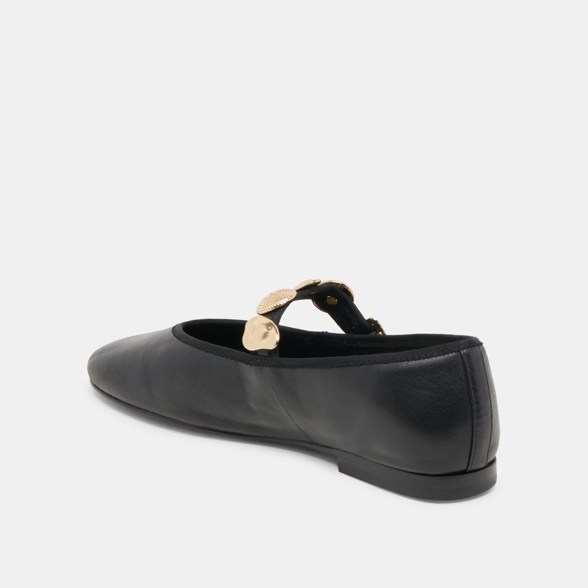Dolce Vita SHOES Relan Wide Black Leather Ballet Flats