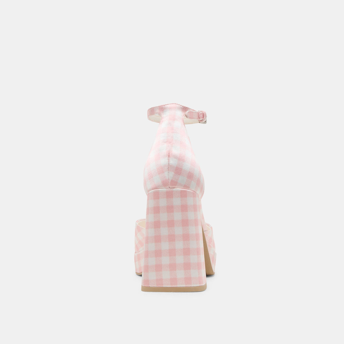 Dolce Vita SHOES Pandro X Byrdie Golf Pink Plaid Gingham Wide Heels