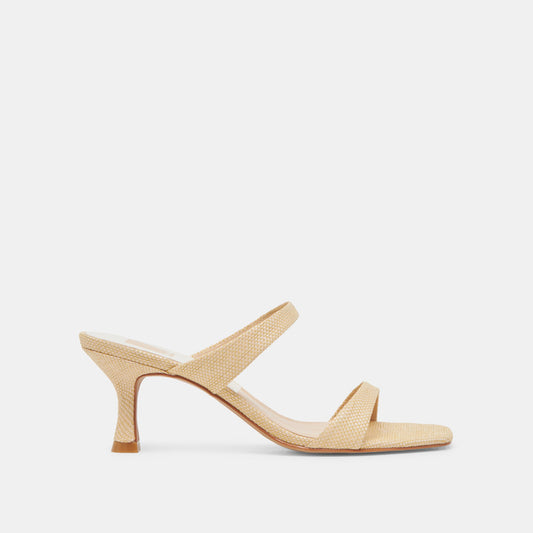 Dolce Vita SHOES Genora Wide Lt Natural Woven Raffia Heels