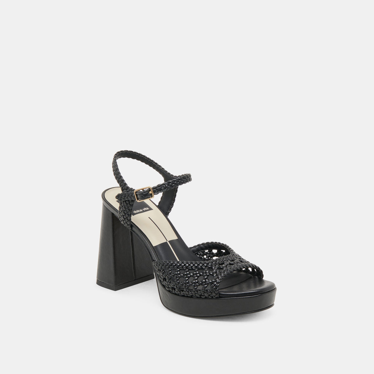 Dolce Vita SHOES PEYTEN WIDE HEELS BLACK WOVEN STELLA
 – Dolce Vita