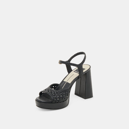 Dolce Vita SHOES PEYTEN WIDE HEELS BLACK WOVEN STELLA
 – Dolce Vita