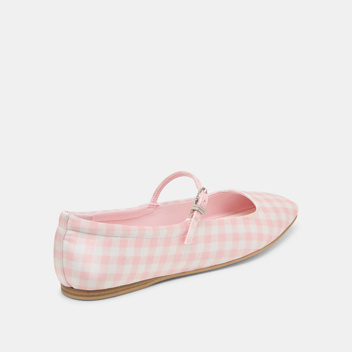 Dolce Vita SHOES Reyes X Byrdie Golf Pink Plaid Gingham Wide Ballet Flats