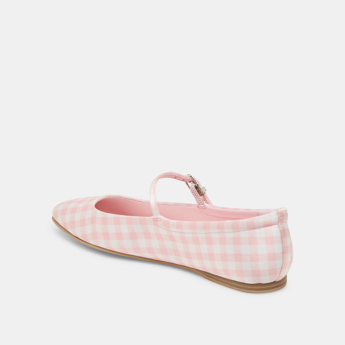 Dolce Vita SHOES Reyes X Byrdie Golf Pink Plaid Gingham Wide Ballet Flats