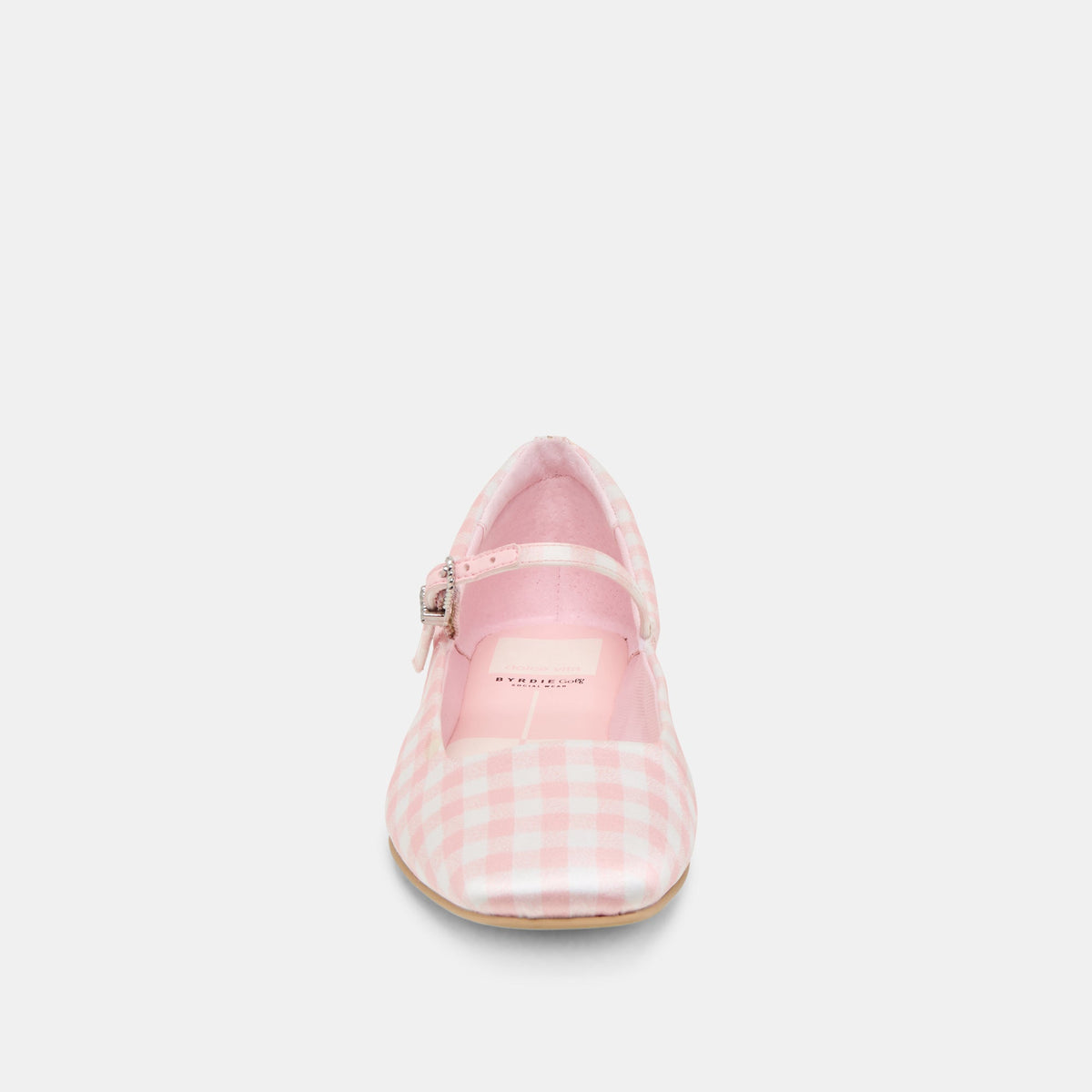 Dolce Vita SHOES Reyes X Byrdie Golf Pink Plaid Gingham Wide Ballet Flats