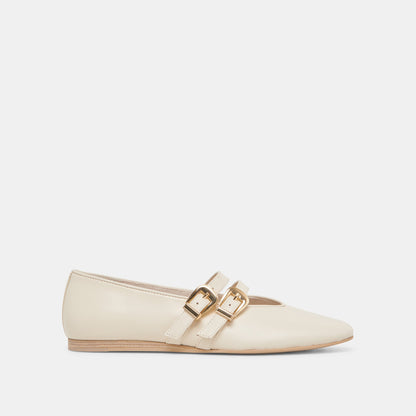 Dolce Vita SHOES BAYLEE WIDE BALLET FLATS IVORY LEATHER
 – Dolce Vita