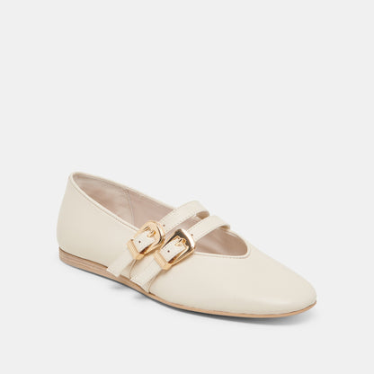 Dolce Vita SHOES BAYLEE WIDE BALLET FLATS IVORY LEATHER
 – Dolce Vita