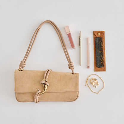 Dolce Vita HANDBAGS ALICE SHOULDER BAG BEIGE SUEDE
 – Dolce Vita