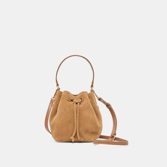Dolce Vita HANDBAGS Amaru Brown Suede Crossbody