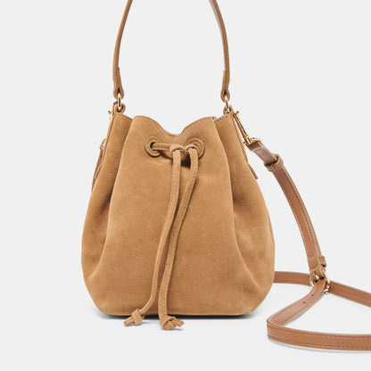 Dolce Vita HANDBAGS Amaru Brown Suede Crossbody