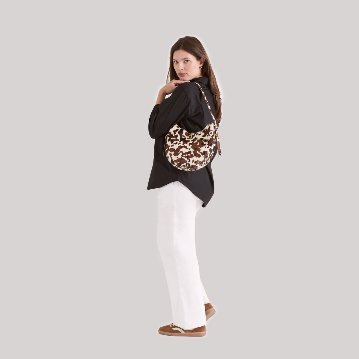 Dolce Vita HANDBAGS Bree Cocoa Calf Hair Shoulder Bag