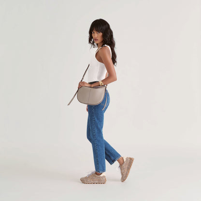 Dolce Vita HANDBAGS Burano Grey Leather Crossbody