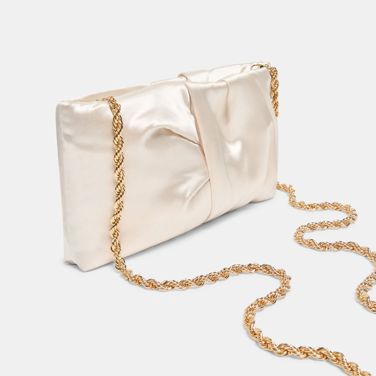 Dolce Vita HANDBAGS Rozey White Satin Clutch