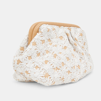 Dolce Vita HANDBAGS FIORE CLUTCH EMBROIDERED NATURAL RAFFIA
 – Dolce Vita