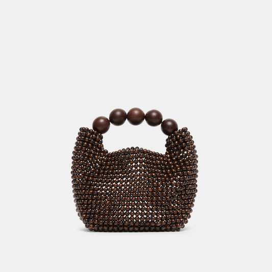 Dolce Vita HANDBAGS CLOVER Chocolate Wood Beaded Handbag