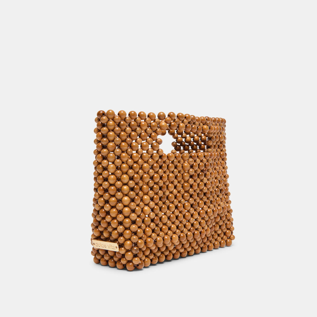 Dolce Vita HANDBAGS LINZY Natural Wood Top-Handle Handbag with Crossbody Strap