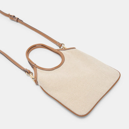 Dolce Vita HANDBAGS SYLVENE Natural Canvas Removable Crossbody Handbag