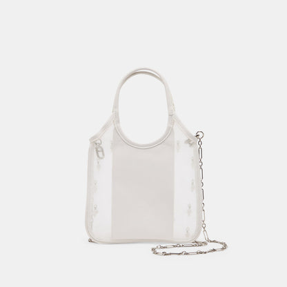 Dolce Vita HANDBAGS SYLVENE PEARL White Mesh Removable Crossbody Handbag