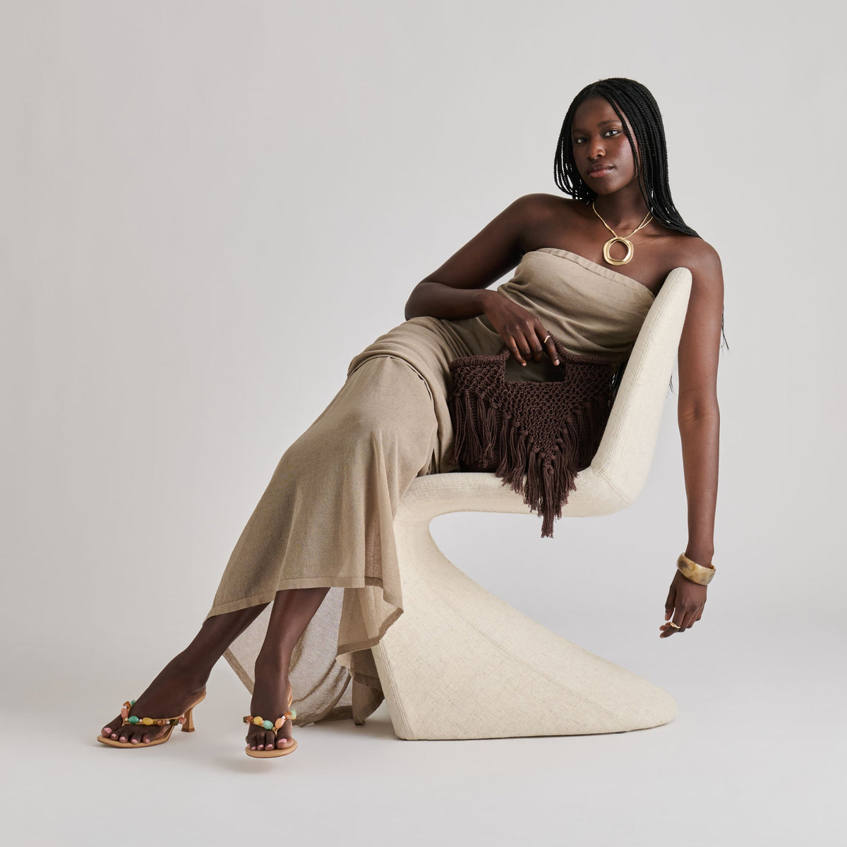 Dolce Vita HANDBAGS Birch Chocolate Crochet Handbag