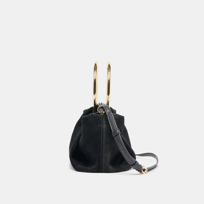 Dolce Vita HANDBAGS Channing Black Suede Handbag