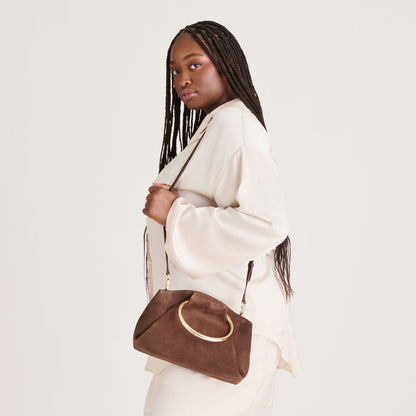 Dolce Vita HANDBAGS Channing Espresso Suede Handbag