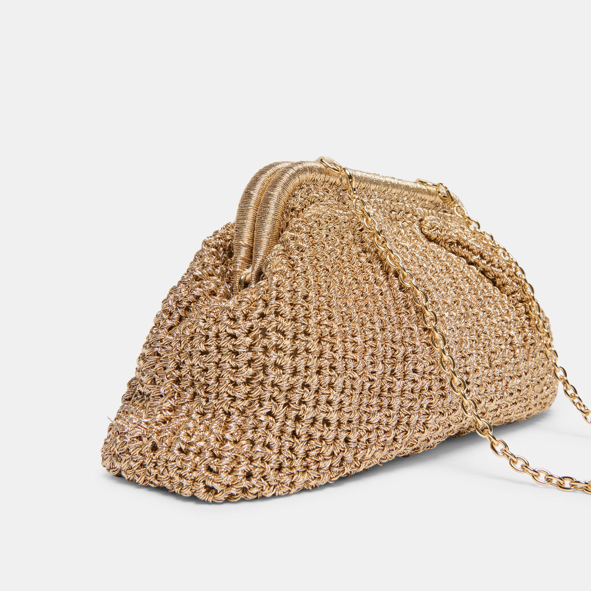 Dolce Vita HANDBAGS Ione Gold Crochet Clutch