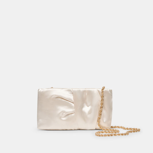 Dolce Vita HANDBAGS Rozey White Satin Clutch