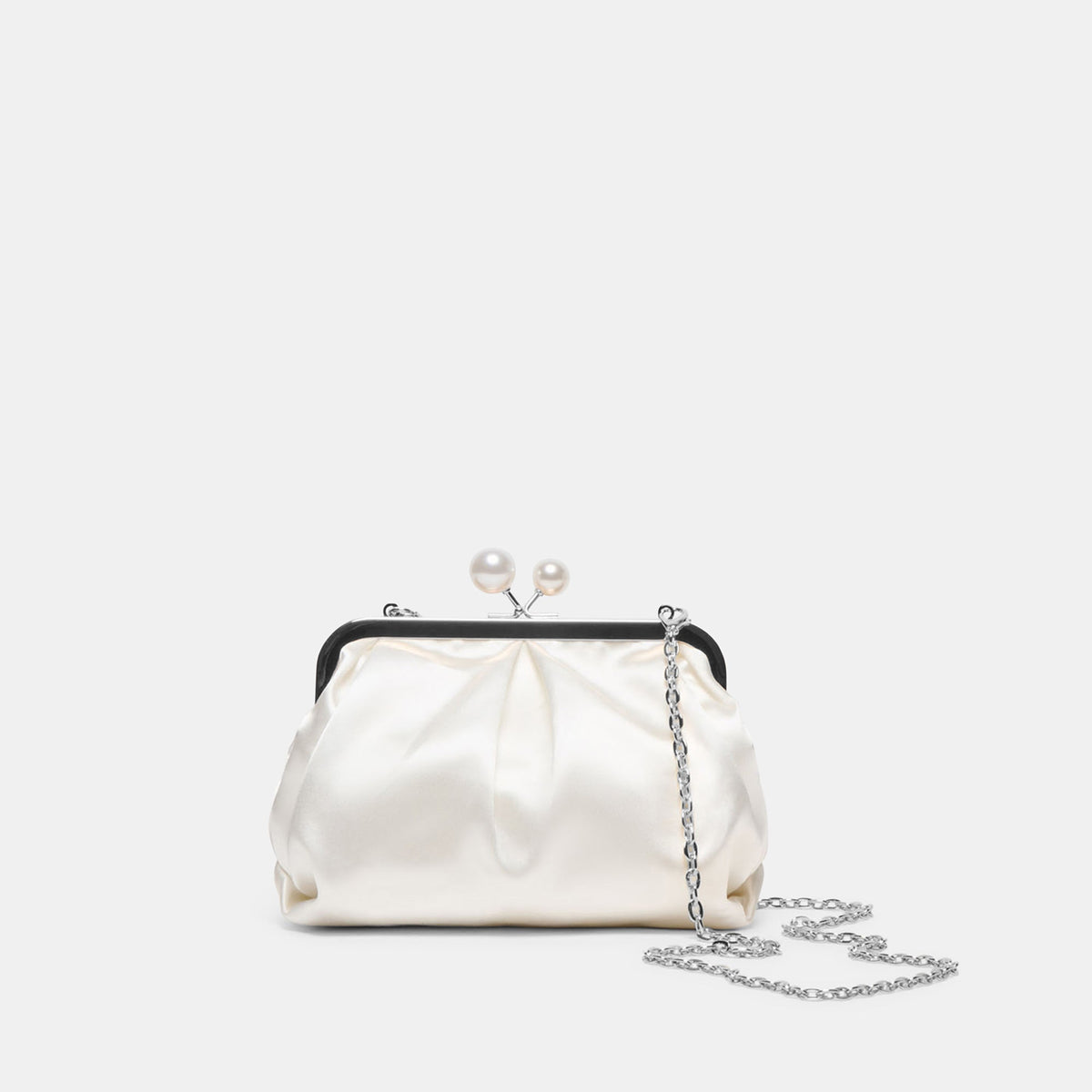 Dolce Vita HANDBAGS Kendall White Satin Clutch