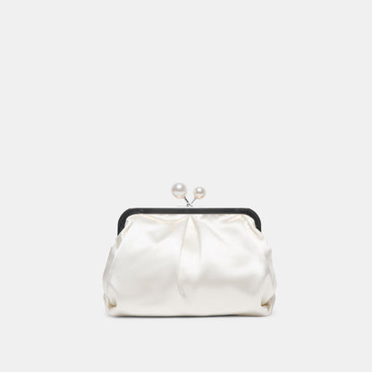 Dolce Vita HANDBAGS Kendall White Satin Clutch