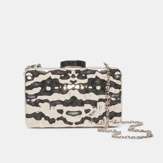 Dolce Vita HANDBAGS Delia Silver Metal Clutch