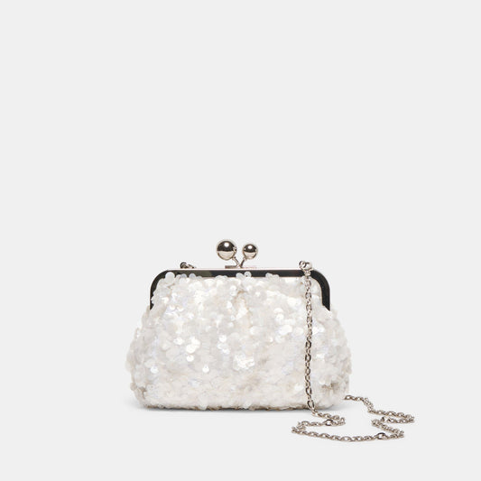 Dolce Vita HANDBAGS Kendall White Sequin Clutch