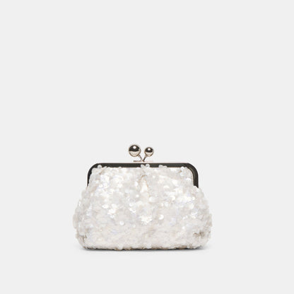 Dolce Vita HANDBAGS Kendall White Sequin Clutch