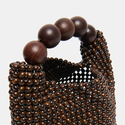 Dolce Vita HANDBAGS CLOVER Chocolate Wood Beaded Handbag